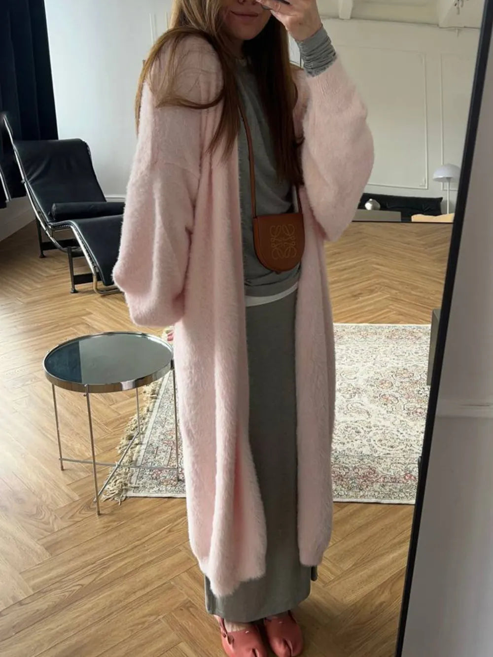 Long Faux Fur Cardigan for Women