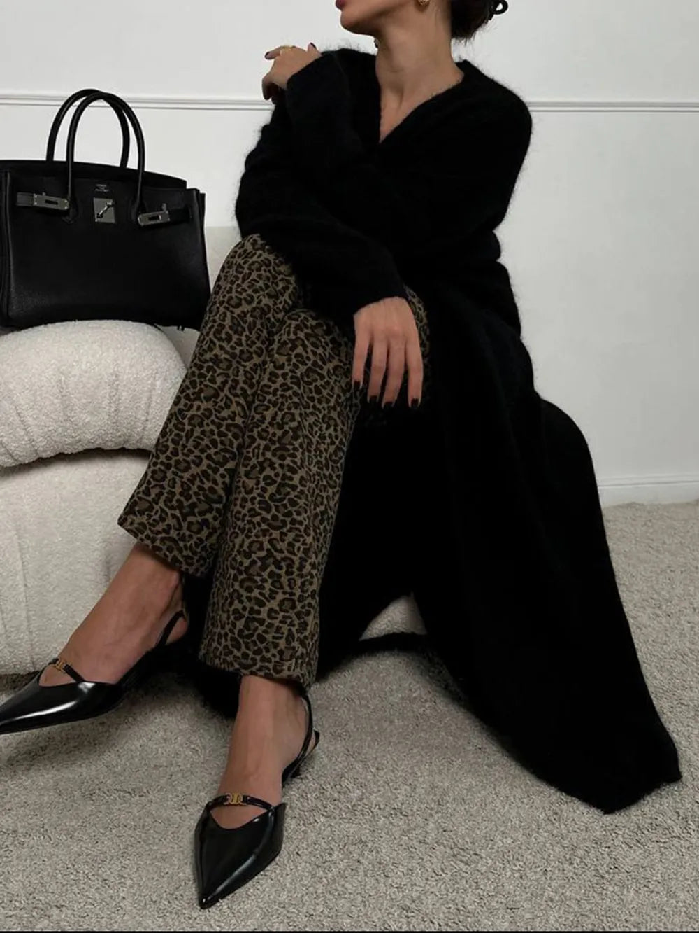 Long Faux Fur Cardigan for Women