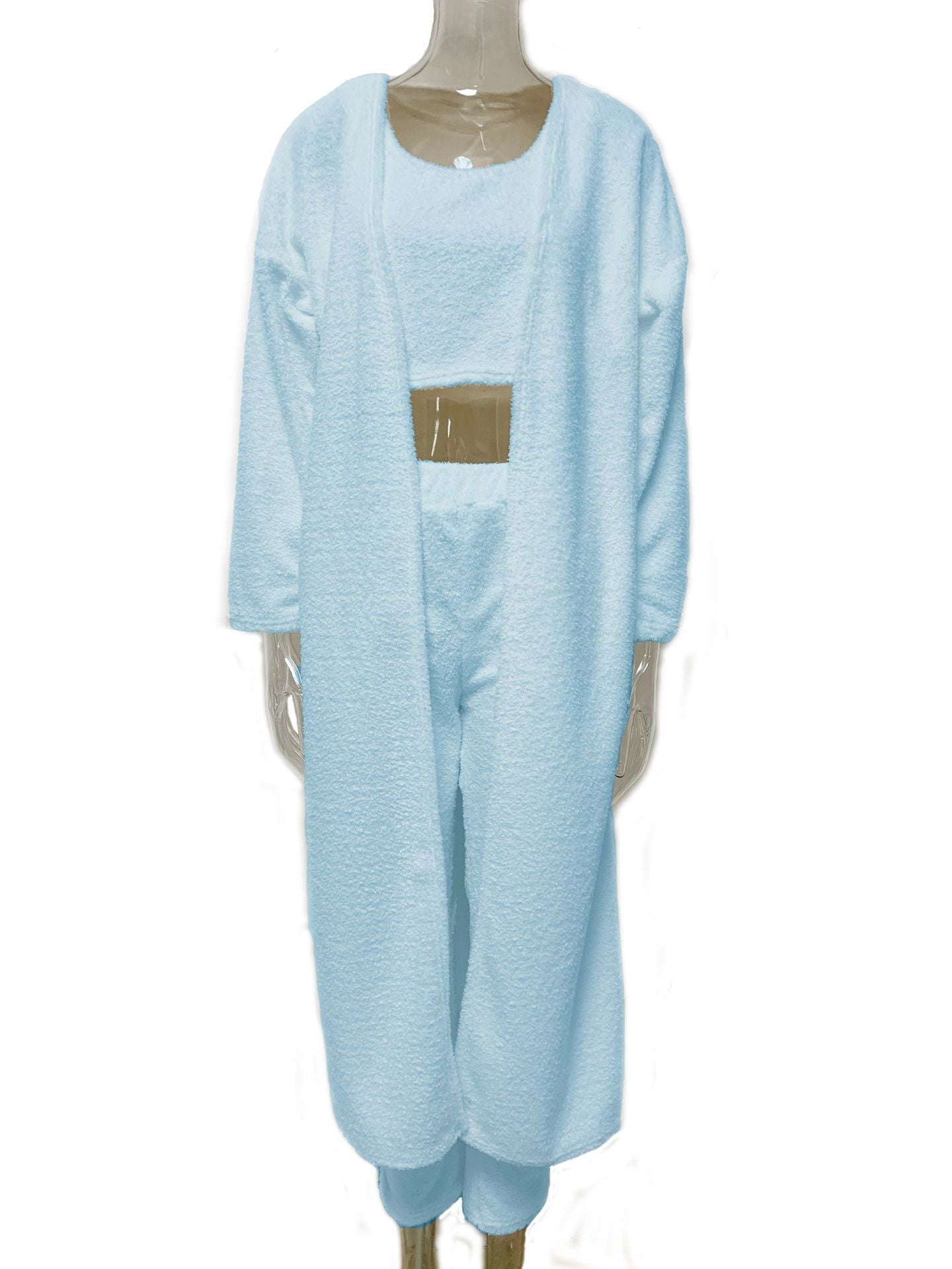 3-Piece Knit Lounge Set with Cardigan and Trousers