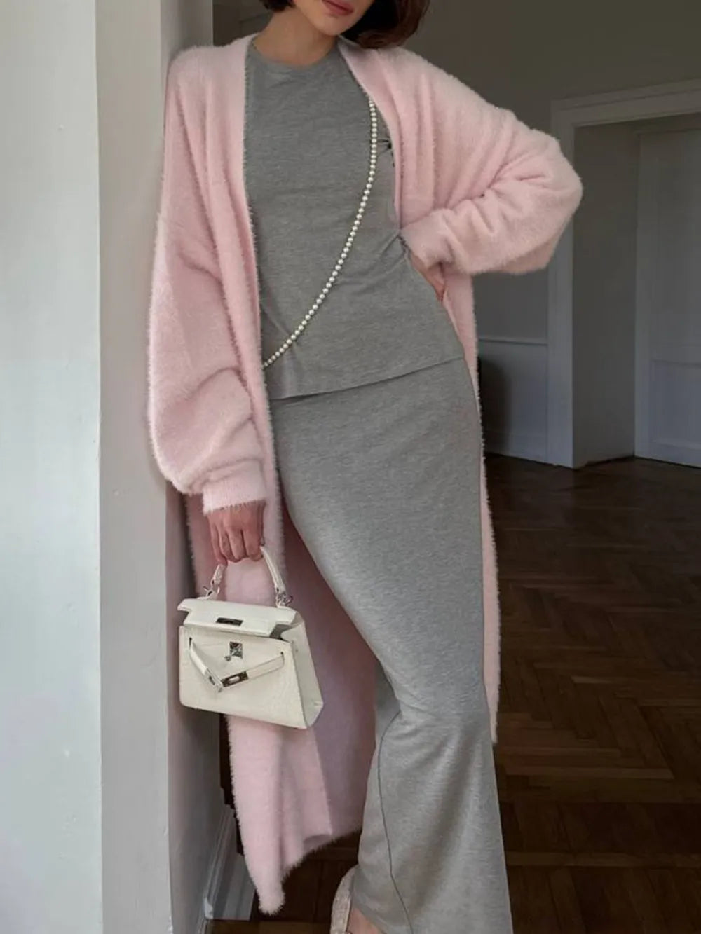 Long Faux Fur Cardigan for Women