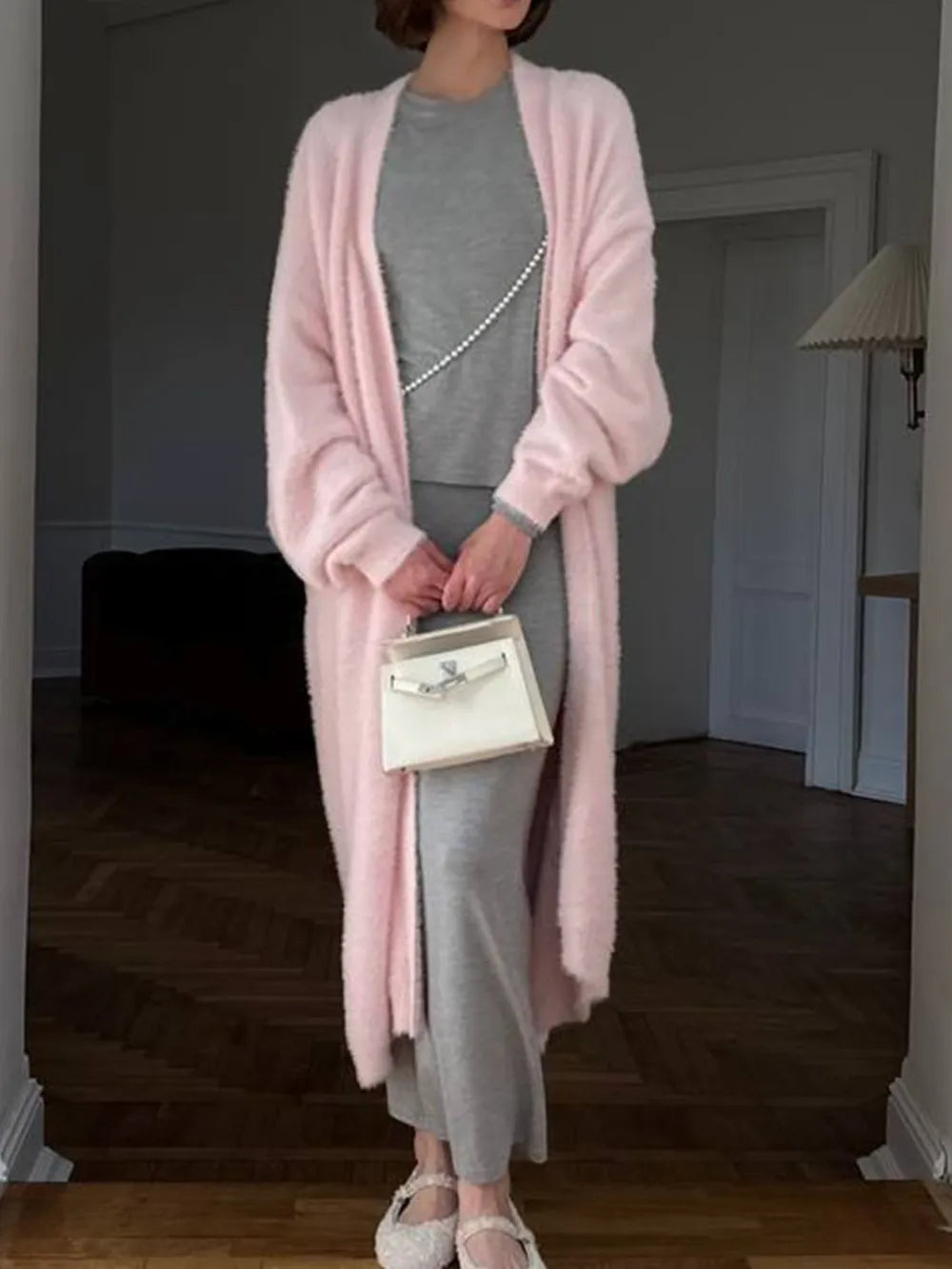 Long Faux Fur Cardigan for Women