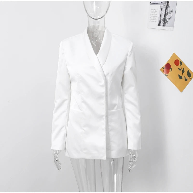 Women’s Elegant Mini Blazer Dress – Autumn Tailored Look with Chic Silhouette