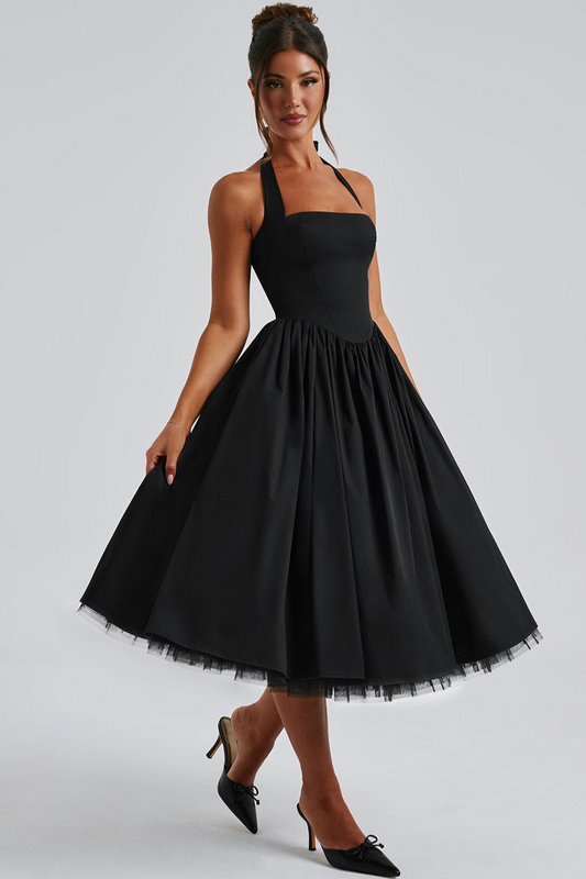 2025 Cross-Border Tutu Evening Dress – Lace Detail Elegant Party Gown