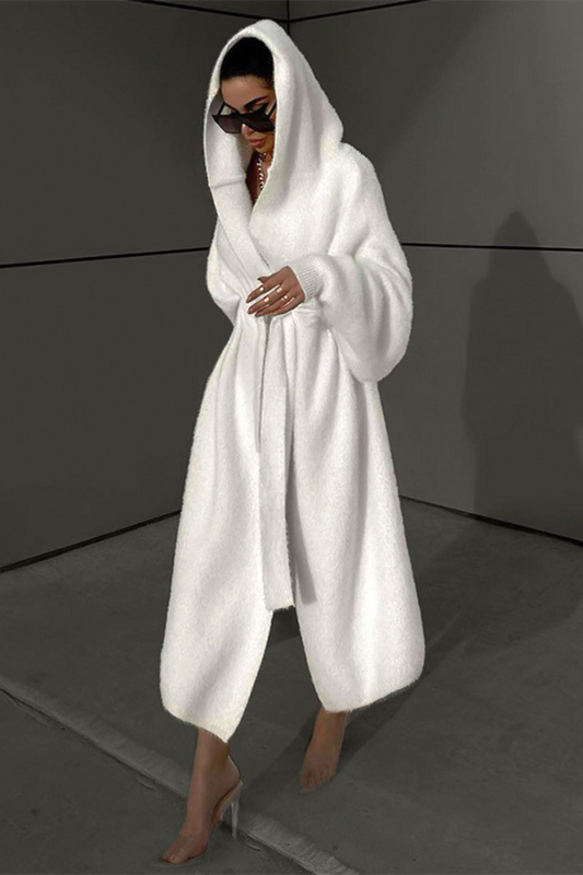 Winter Solid Color Loose Hooded Windbreaker – Bejirog Long Warm Outerwear